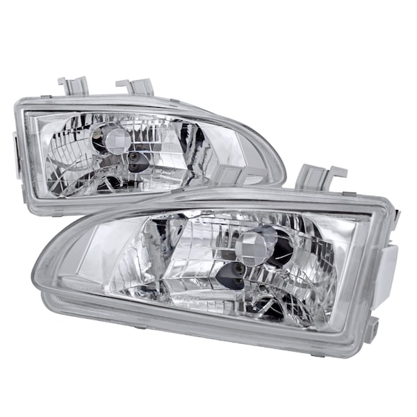 Spec-D Tuning 92-95 Honda Civic Crystal Housing Headlights Chrome LH-CV92-APC - main